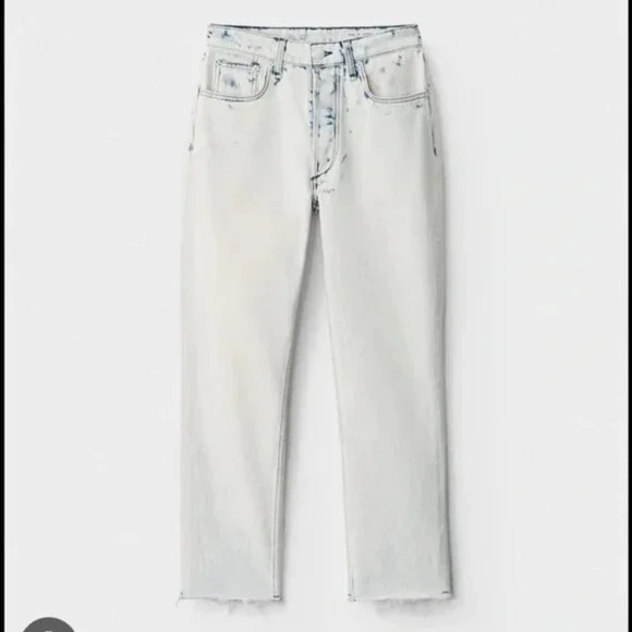 NWT Rag & Bone Nina High Waist Distressed Ankle Cigarette Jeans in Half Moon 28 - Picture 2 of 7